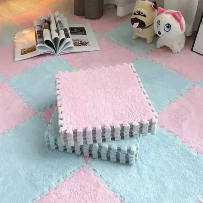 Square Plush Puzzle Foam Floor Mat - Image 3