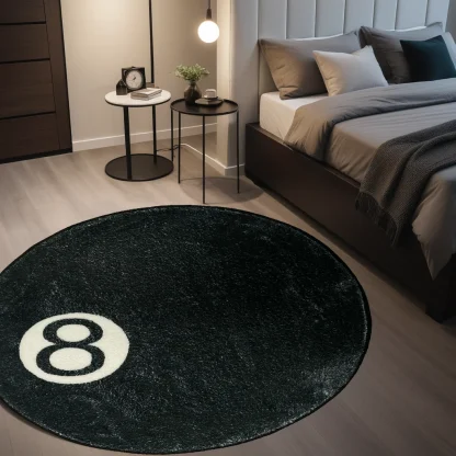 Black Eight Ball Round Rug - Image 2