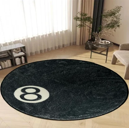 Black Eight Ball Round Rug - Image 4