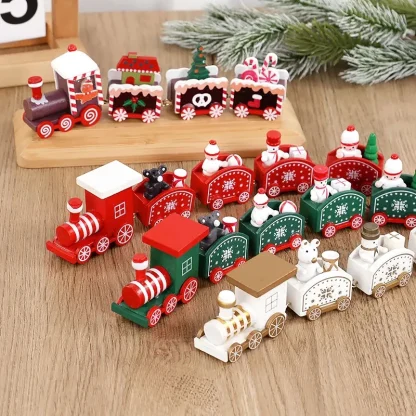 Christmas Wooden Train Tree Ornament