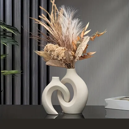Modern Flower Vase with Hollow Design - Image 2